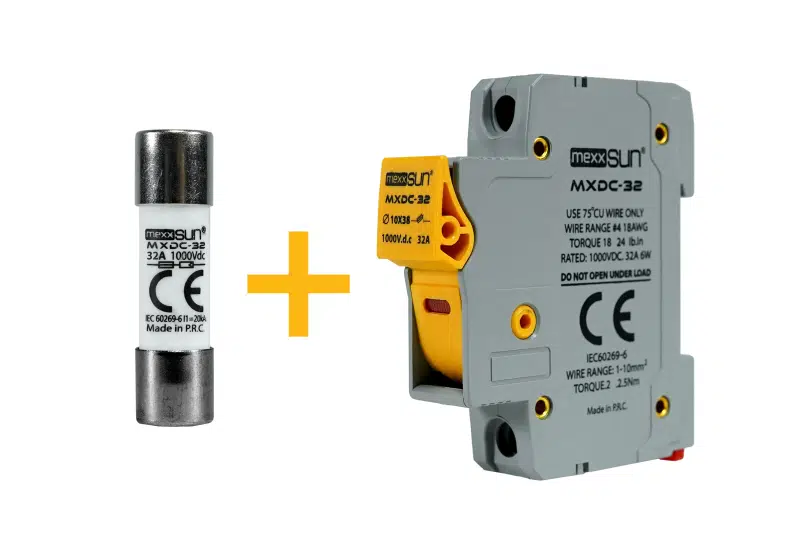 DC Sigorta + Sigorta Yuvası (32A 1000V) - 12 adet